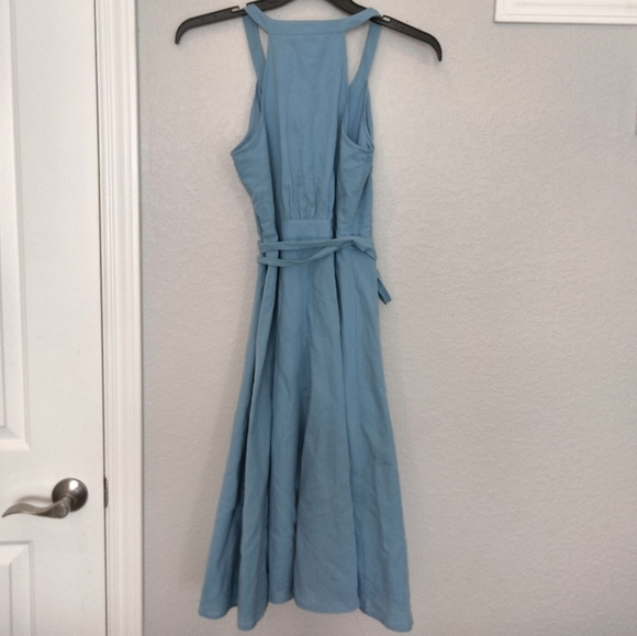 J. Crew Blue Midi Sundress with Halter Neckline and Sleeveless Design - Picture 7 of 8